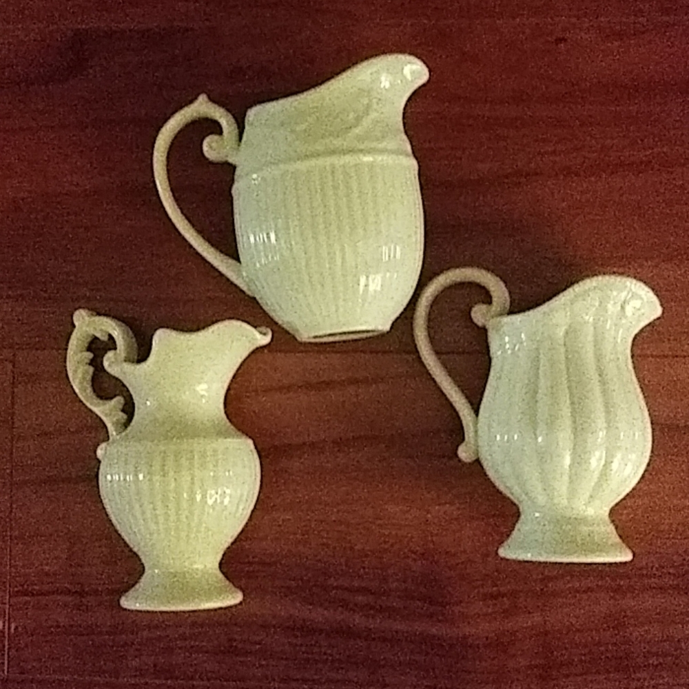 3 Two's Company pitchers. Around 4" High.